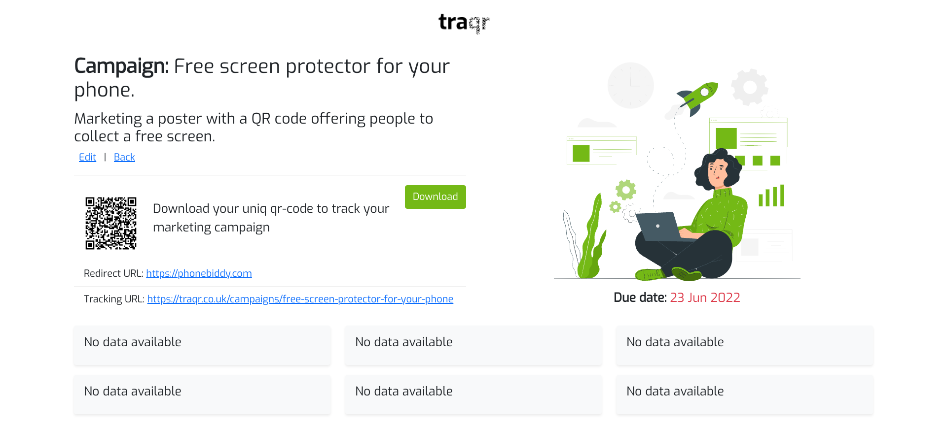 track brouchure analytics with traqr